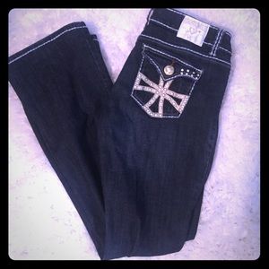 SOLD Jeans gold & jewels similar buckle/ Rock