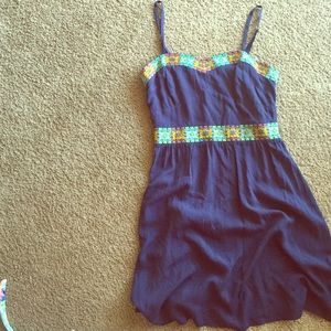 Festival boutique boho navy blue dress!