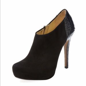 SZ 7.5 Alexander Birman Suede/Python Ankle Bootie