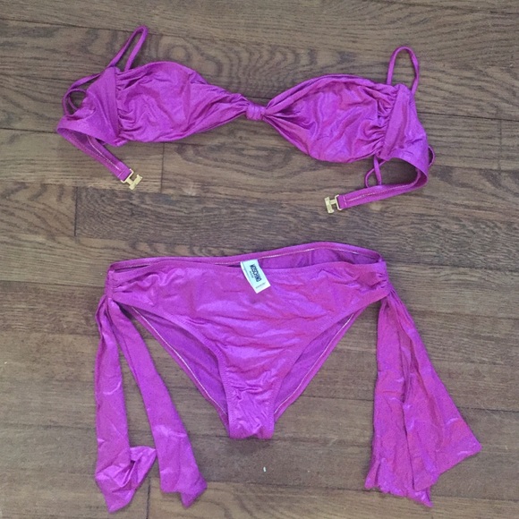 Authentic Moschino purple 2-piece swim suit