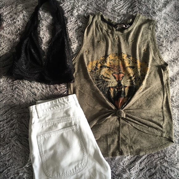 Olive green muscle tank top