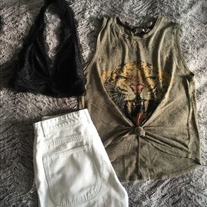 Olive green muscle tank top