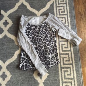Sequin leopard print sweater from express