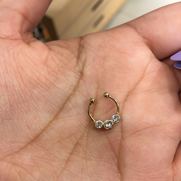 faux septum ring with diamonds