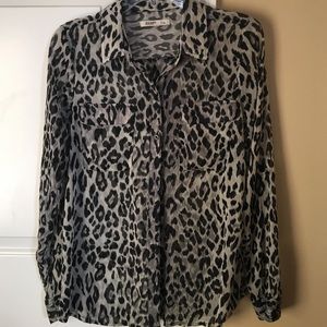 Long sleeve, cheetah print blouse