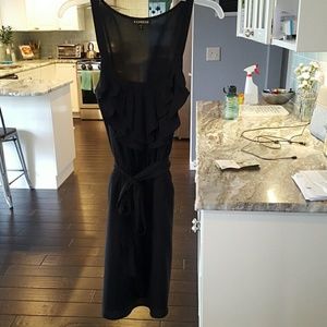 Black chiffon ruffle dress