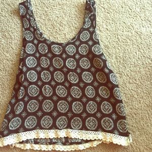 Forever 21 tribal lace crop top