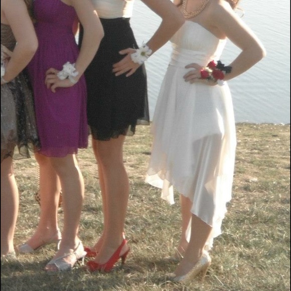 White High-Low Homecoming/Prom Dress - Picture 2 of 3