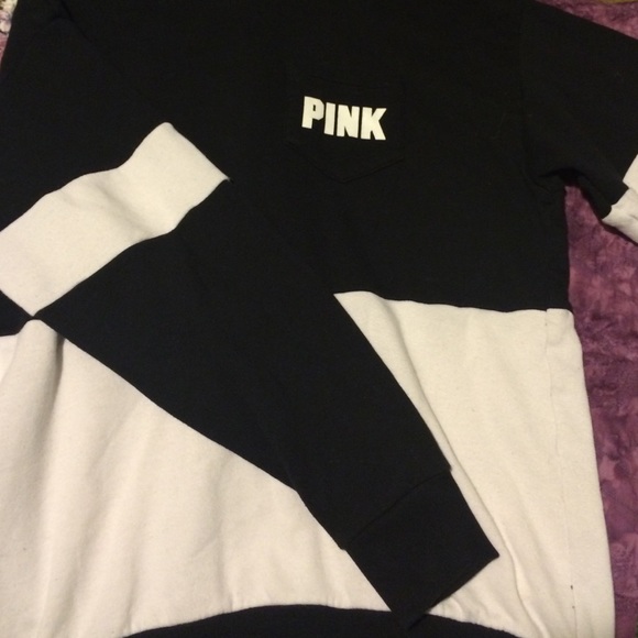 Black and White color block VS Pink Sweatshirt