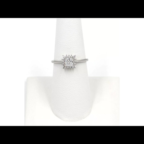 .925 Sterling Silver CZ Princess Cut Woman's Ring