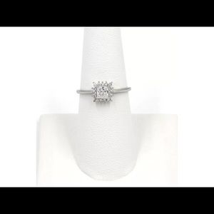 .925 Sterling Silver CZ Princess Cut Woman's Ring