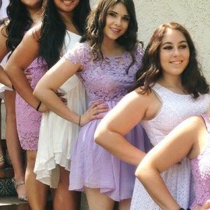 Lilac/lavender Floral Lace Dress