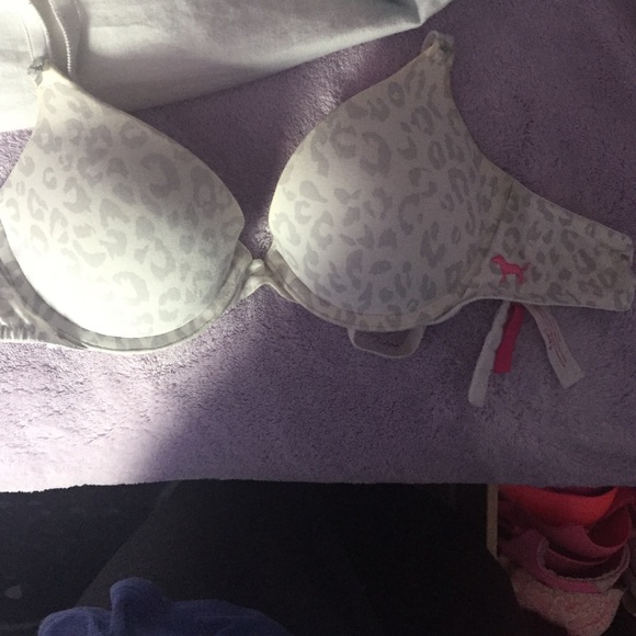 Pink cheetah printed push up bra