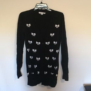Forever 21 Black and White Bows Cardigan