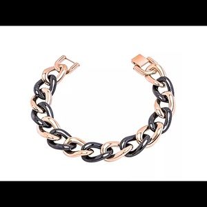 Black Ceramic & Rose Gold Plated Bracelet