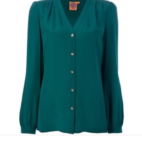 Tory Burch v neck silk blouse - Picture 3 of 4