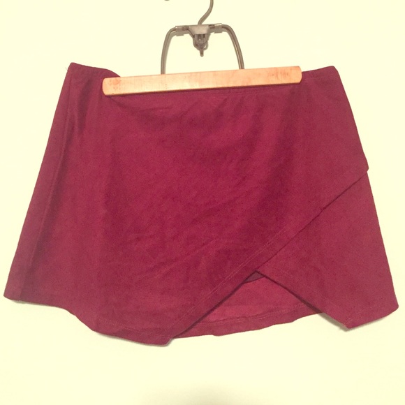 Burgundy suede shorts