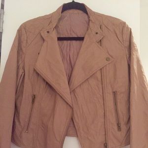 Bar III Seam Detail Blush Pleather Jacket