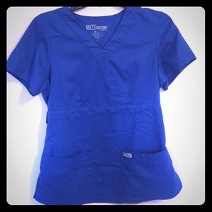 Grey's Anatomy Royal Blue Scrub top!!
