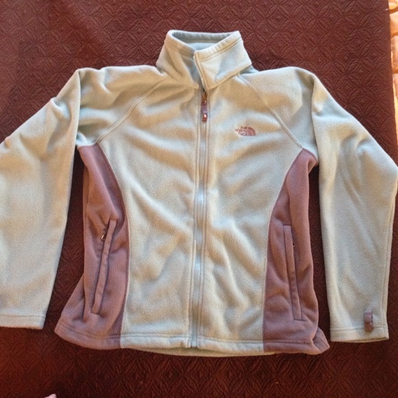 Aqua and grey North Face fleece