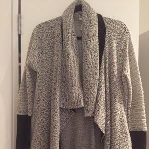 Bar III Grey Marled Drape Cozy with Black Ribbing!