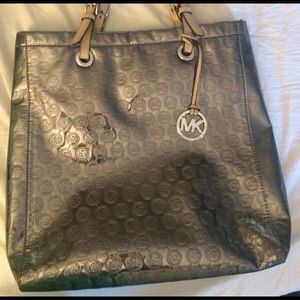 Michael Kors Silver Metallic tote bag