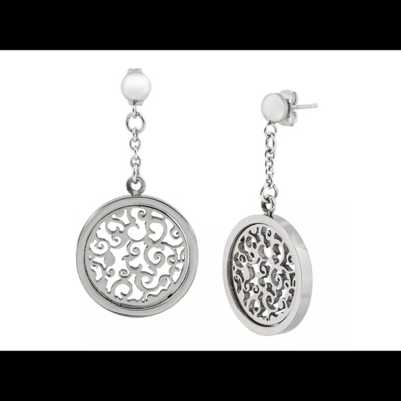 Dangling Disc Shaped Titanium Earrings