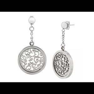 Dangling Disc Shaped Titanium Earrings