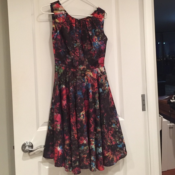 Silk dress with floral pattern