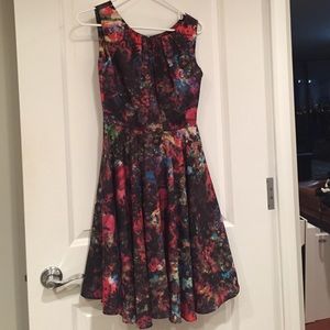 Silk dress with floral pattern