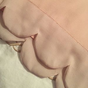 Blush pink scallop silk top