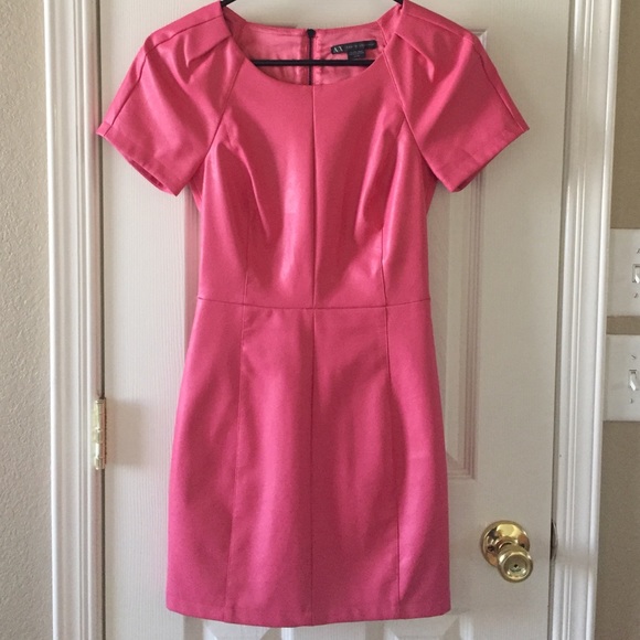 Pink Faux Leather dress