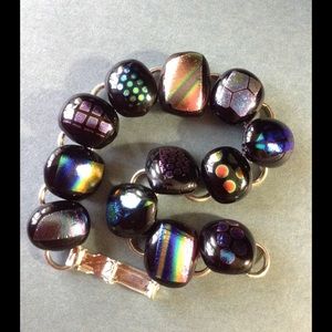 Chico's Jewelry - Fireglass Shimmer Luster Black Rainbow Bracelet Chico's Jewelry - Fireglass Shimmer Luster Black Rainbow Bracelet