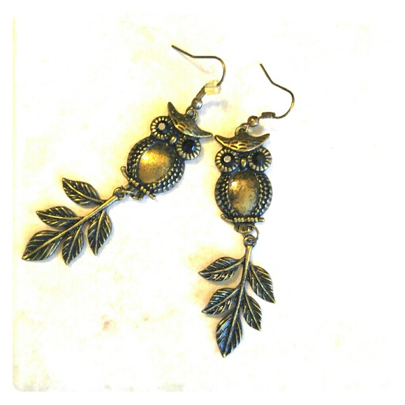 Jewelry - Bronze dangle owl earrings