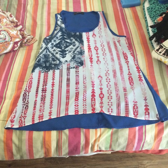 Aztec American Flag tank top