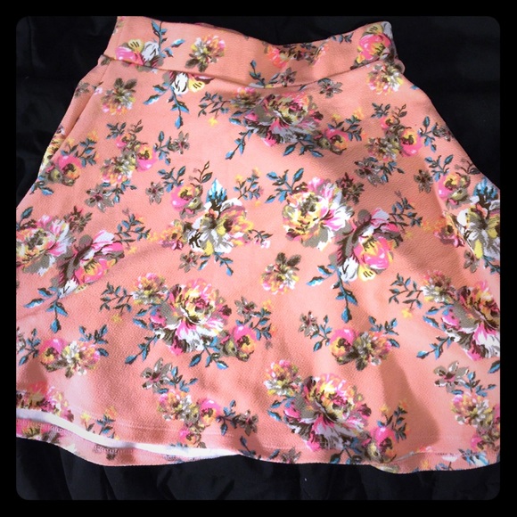 No longer available- Peach Floral Skirt
