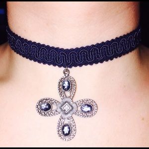 Navy Blue Choker