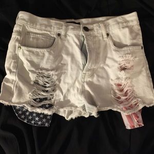 No longer available- High waisted denim shorts