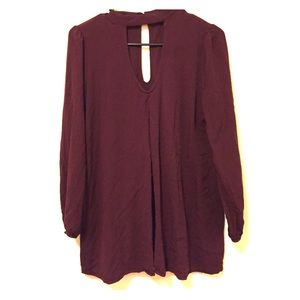 Maroon shift dress