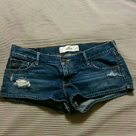 Hollister blue jean shorts