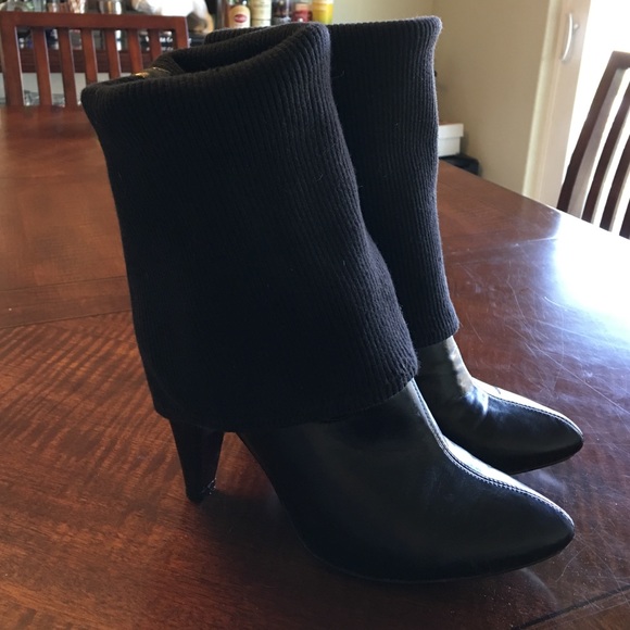 Jessica Simpson Shoes - Jessica Simpson black knit and leather boots
