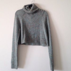 H&M turquoise and brown mohair turtle neck