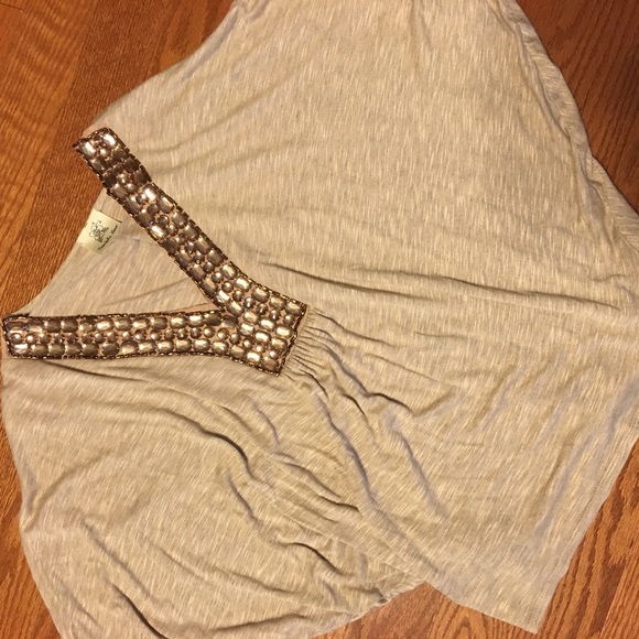Dolman sleeve jeweled top