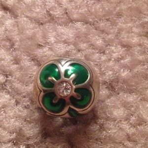 Brighton green clover bead charm