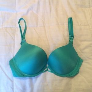 VS Bombshell Plunge Push Up Bra - 34B (Turquoise)