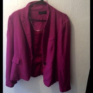 fuchsia linen Zara blazer