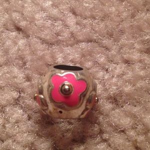Pink flower bead charm