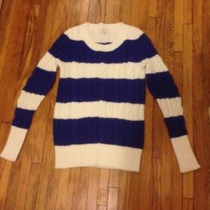 J. Crew striped cable knit sweater