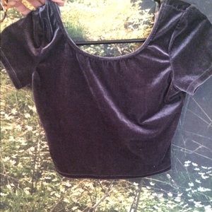 American Apparel charcoal velvet crop top