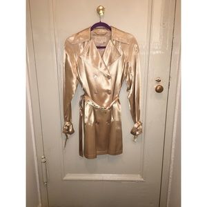 Gold MICHAEL Michael Kors Trench Coat Size Small
